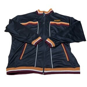 Retro Y2K streetwear bad boy full zip sweatshirt men’s 3XL black orange hip-hop